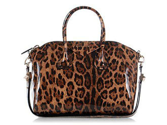Givenchy Antigona Leopard Patent leather Satchel 9981 brown